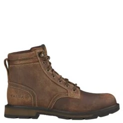 Ariat Men's Groundbreaker 6" Brown Lace-Up Soft Toe Work Boots 10016256 -Ariat Boot Shop 10016256 side