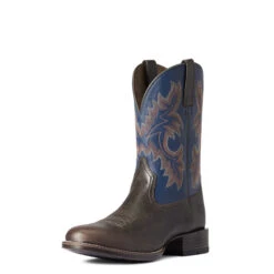 Ariat Men's Stockman Ultra Wicker/Federal Blue Western Boots 10038366 -Ariat Boot Shop 10038366 3 4 front
