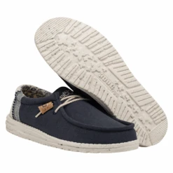 Hey Dude Men's Wally Linen Natural Navy Shoes 110792568 8 Hey Dude Men's Wally Linen Natural Navy Shoes 110792568 -Ariat Boot Shop 110792568sdfsdg