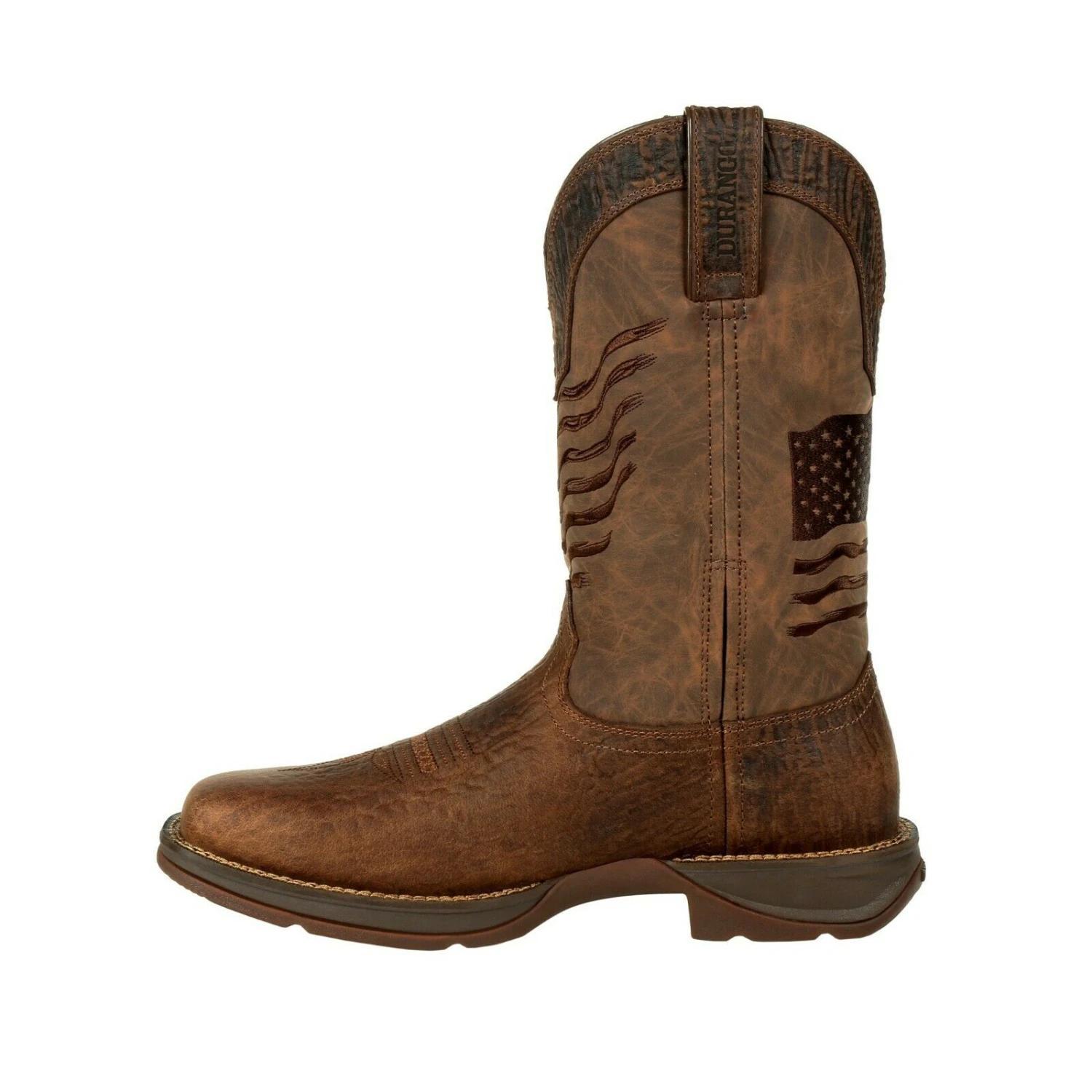 Durango Men's Rebel Brown Distressed Flag Square Toe Boot DDB0314 3 Durango Men's Rebel Brown Distressed Flag Square Toe Boot DDB0314 - Image 3
