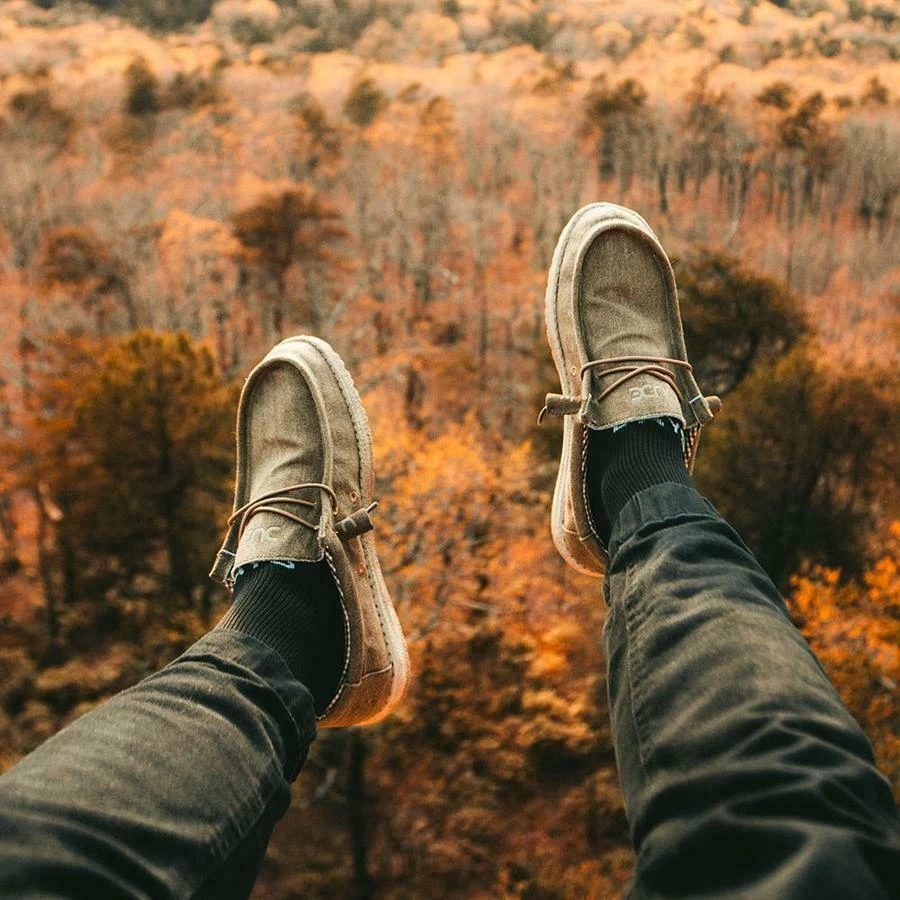 Hey Dude Men's Wally Canvas Nut Shoes 110061600 7 Hey Dude Men's Wally Canvas Nut Shoes 110061600 - Image 7