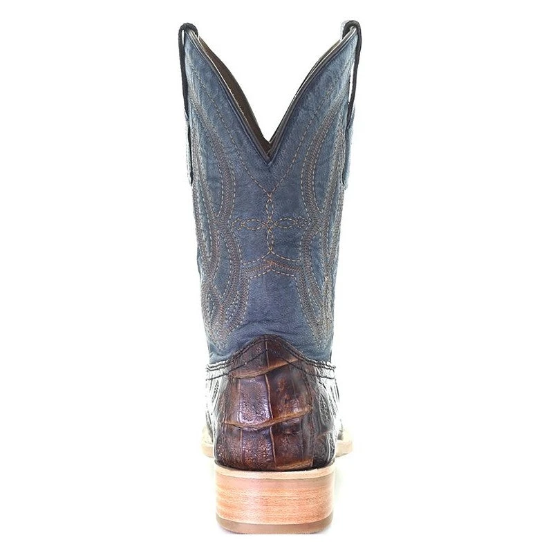 Corral Boots Corral Men's Caiman Embroidered Brown & Blue Western Boots A4057 3 Corral Boots Corral Men's Caiman Embroidered Brown & Blue Western Boots A4057 - Image 3