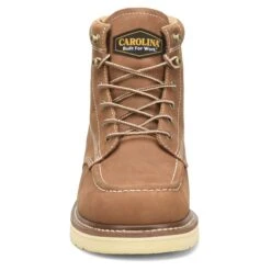 Carolina Men's AMP Tan 6" Waterproof Moc Toe Wedge Work Boots CA7041 -Ariat Boot Shop CA7041 Toe