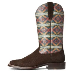 Ariat Men's Pendleton Circuit Dark Coffee Night Dance Boot 10038228 -Ariat Boot Shop F21 MNS WEST 10038228 side