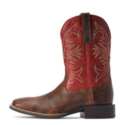 Ariat® Men's Sport Pardner Matte Brown & Red Square Toe Boots 10042391 9 Ariat® Men's Sport Pardner Matte Brown & Red Square Toe Boots 10042391 -Ariat Boot Shop F22 MNS WEST 10042391 side