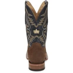 Justin Men's Dusty Blue Cowhide Dillon Wide Square Boots GR8015 -Ariat Boot Shop JST 006 GR8015