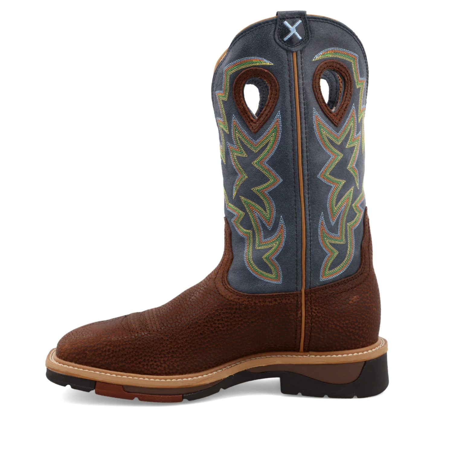 Twisted X® Men's Peanut Distressed & Navy Western Work Boots MLCW016 4 Twisted X® Men's Peanut Distressed & Navy Western Work Boots MLCW016 - Image 4