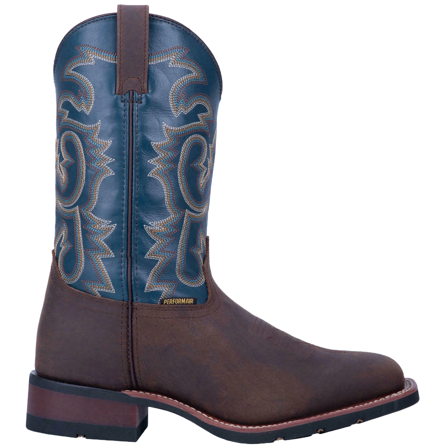 Laredo Men's Hamilton Distressed Brown & Blue Square Toe Boots 7936 2 Laredo Men's Hamilton Distressed Brown & Blue Square Toe Boots 7936 - Image 2