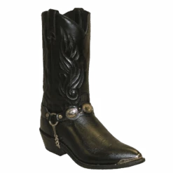 Sage By Abilene Men's 12" Concho Harness Black Leather Boots 3033