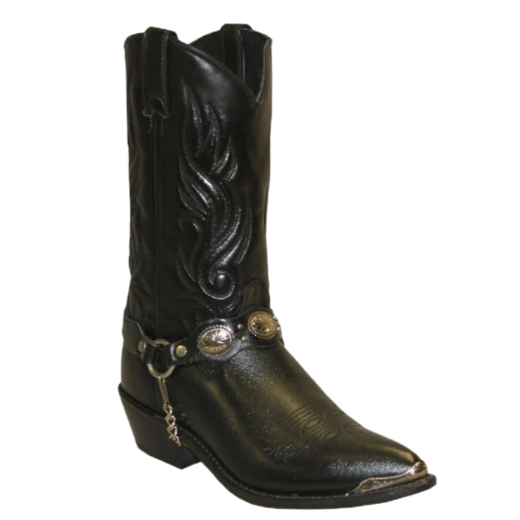Sage By Abilene Men's 12" Concho Harness Black Leather Boots 3033 1 Sage By Abilene Men's 12" Concho Harness Black Leather Boots 3033
