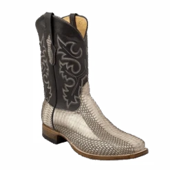 Cowtown Men's Natural Cobra Black Square Toe Boots Q807
