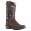 RockinLeather Men's Chocolate Crater Crazy Horse Square Toe Boots 1126