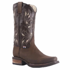 RockinLeather Men's Chocolate Crater Crazy Horse Square Toe Boots 1126