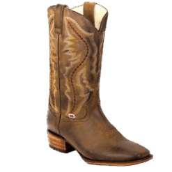 RockinLeather Men's Square Toe Distressed Brown Western Boot 1576