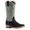 Ariat® Men's Futurity Showman Black Roughout & Roaring Turquoise Western Boots 10044498