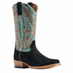 Ariat® Men's Futurity Showman Black Roughout & Roaring Turquoise Western Boots 10044498