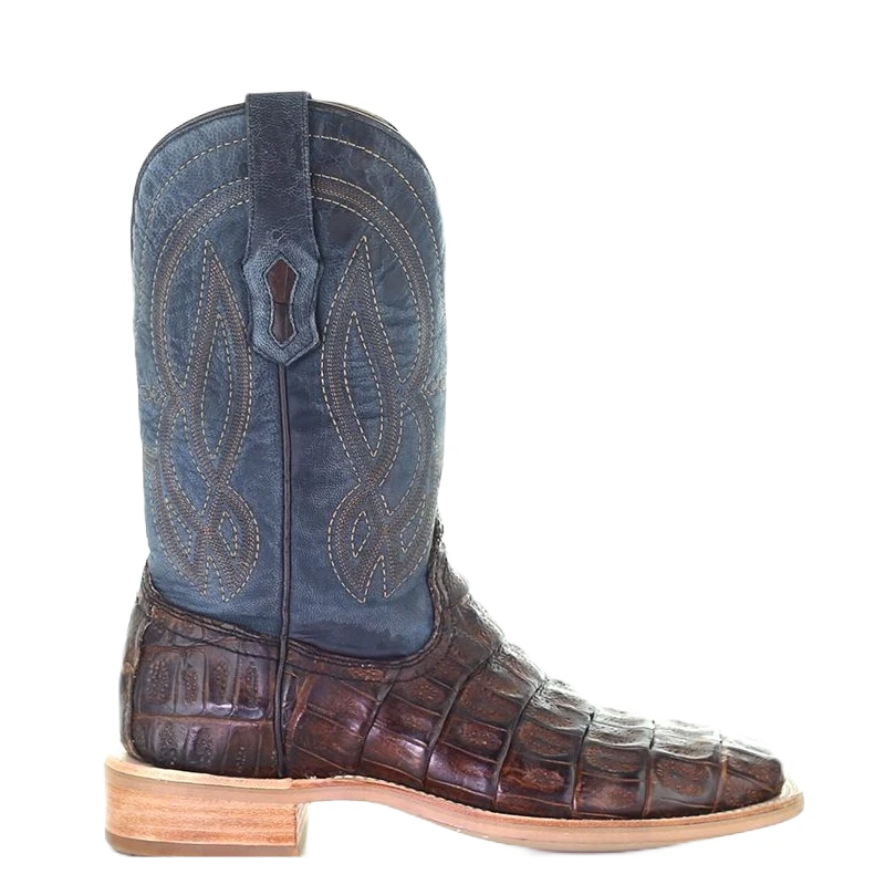 Corral Boots Corral Men's Caiman Embroidered Brown & Blue Western Boots A4057 2 Corral Boots Corral Men's Caiman Embroidered Brown & Blue Western Boots A4057 - Image 2