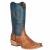 Corral Boots Corral Men's Embroidered Sand & Navy Blue Horseman Toe Boots A4378