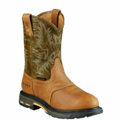 Ariat Men's WorkHog Pull-On H2O Boots Aged Bark Army Green 10008633