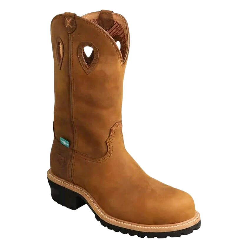 Twisted X Men's Brown Distressed Saddle Logger Boot MLGCW01 1 Twisted X Men's Brown Distressed Saddle Logger Boot MLGCW01