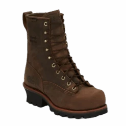 Chippewa Men's Paladin Waterproof Steel Toe Brown Logger Boots 73101