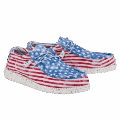 Hey Dude® Men's Wally Patriotic Stars & Stripes Casual Shoes 40001-9C8
