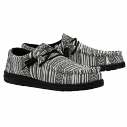 Hey Dude Men's Wally Serape Gravel Black Slip On Shoes 40017-0YB