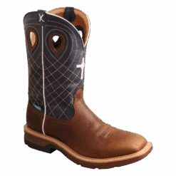 Twisted X Men's Mocha & Navy Ally Toe H2O Work Boots MXBAW01