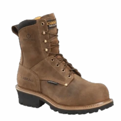 Carolina Men's Poplar 8" Waterproof Brown Logger Work Boots CA9052