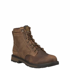 Ariat Men's Groundbreaker 6" Brown Lace-Up Soft Toe Work Boots 10016256