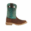 Durango® Men's Maverick Ranger Brown & Turquoise Square Toe Boots DDB0300