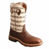Twisted X Men's 12 Inch Elephant Print & Bone Brown Square Toe Boots MXBA006