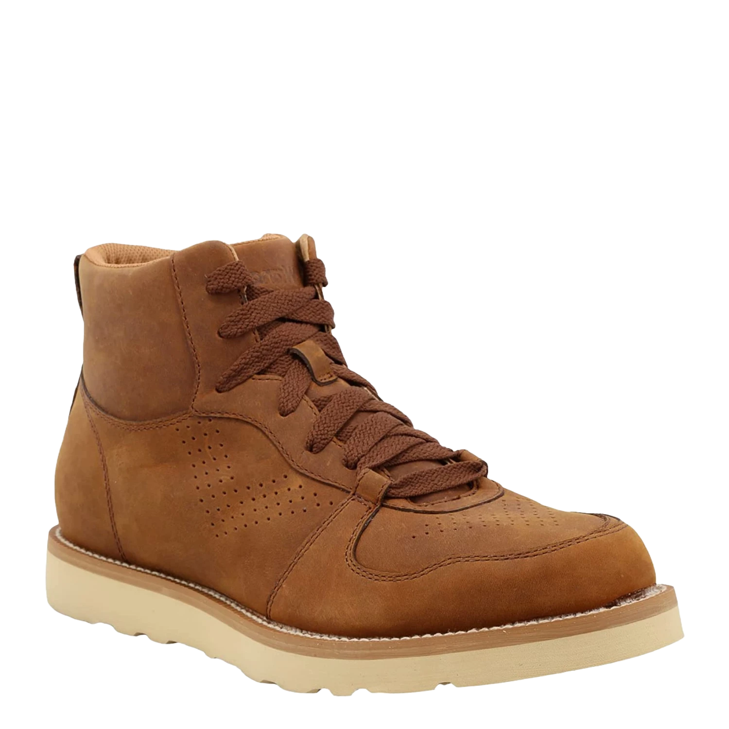 Wrangler Men's 6" Lace-Up Rugged Brown Wedge Work Boots KMQ0004 1 Wrangler Men's 6" Lace-Up Rugged Brown Wedge Work Boots KMQ0004