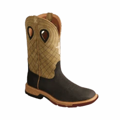 Twisted X® Men's 12" Western Charcoal & Kiwi Square Toe Work Boots MXBW007