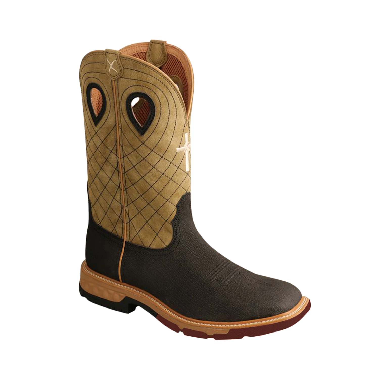 Twisted X® Men's 12" Western Charcoal & Kiwi Square Toe Work Boots MXBW007 1 Twisted X® Men's 12" Western Charcoal & Kiwi Square Toe Work Boots MXBW007