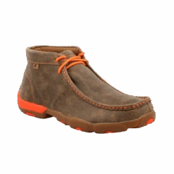 Twisted X Men's Neon Orange Brown Bomber Driving Mocs MDM0019