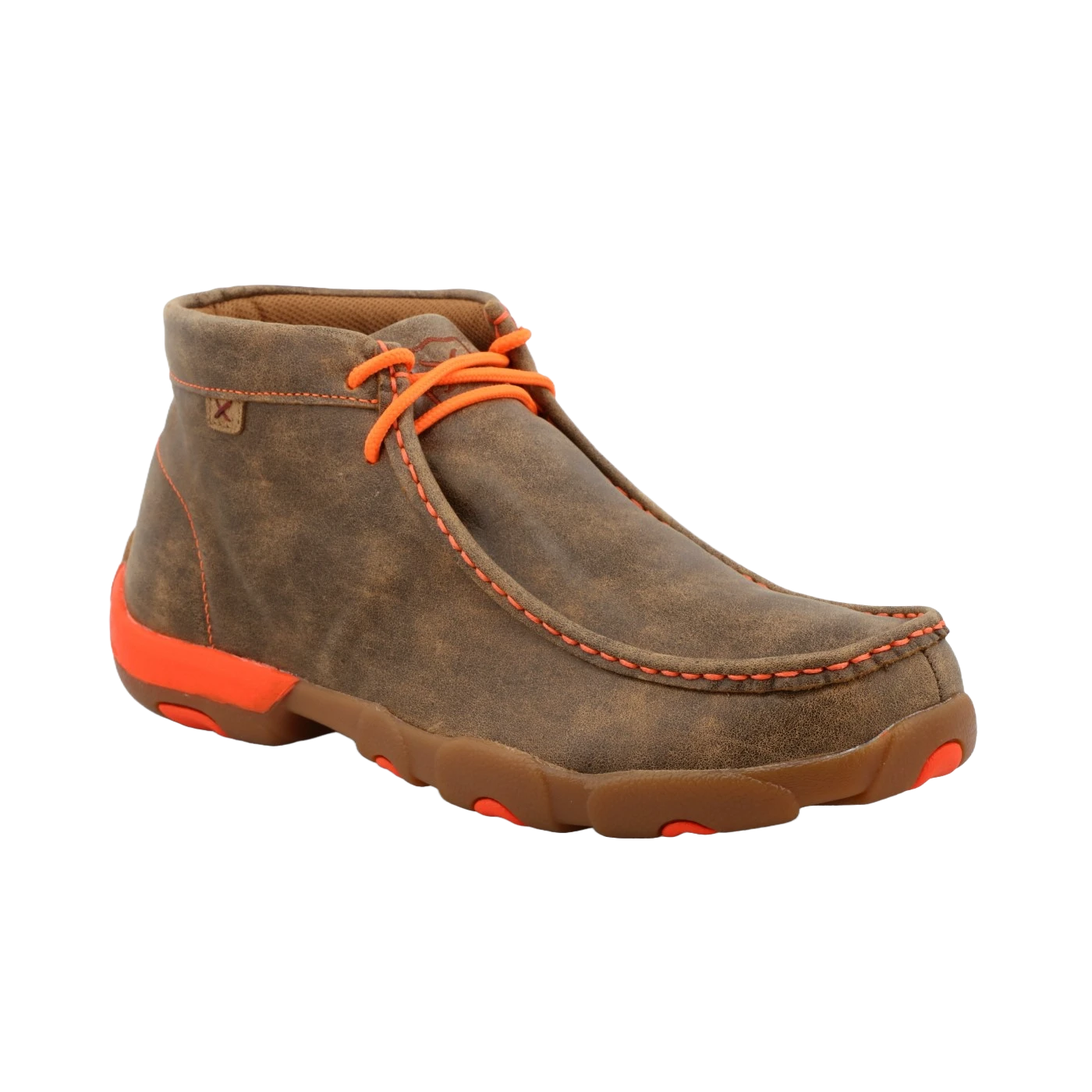 Twisted X Men's Neon Orange Brown Bomber Driving Mocs MDM0019 1 Twisted X Men's Neon Orange Brown Bomber Driving Mocs MDM0019