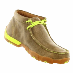 Twisted X Men's Brown Bomber/Neon Yellow Driving Mocs MDM0026