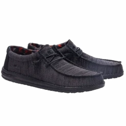 Hey Dude Men's Wally Sox Jet Black Shoes 110354935-PB