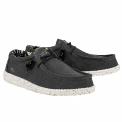 Hey Dude Men's Wally Stretch Black Shoes 110384900