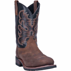 Laredo Men's Rockwell Distressed Brown & Black Square Toe Boots 69438