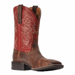 Ariat® Men's Sport Pardner Matte Brown & Red Square Toe Boots 10042391