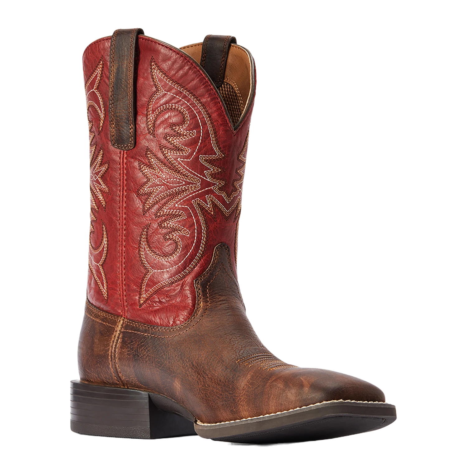 Ariat® Men's Sport Pardner Matte Brown & Red Square Toe Boots 10042391 1 Ariat® Men's Sport Pardner Matte Brown & Red Square Toe Boots 10042391