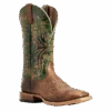 Ariat® Men's Cowhand Toffee Brown Moss Green Square Toe Boots 10029752