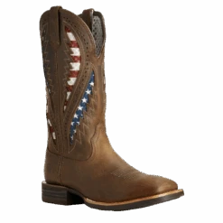 Ariat® Men's Quickdraw VentTEK® Brown Patriotic Flag Boots 10027165