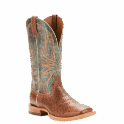 AriatĀ® Men's Range Boss Diamondback Tan & Cool Blue Boots 10025114