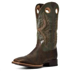 Ariat® Men's Toughy VentTek 360° Herd Brown/Leaf Green Boots 10040239 -Ariat Boot Shop S22 MNS WEST 10040239 3 4 front