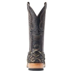 Ariat® Men's Deep Water Exotic Distressed Black Western Boots 10044420 -Ariat Boot Shop S23 MNS WEST 10044420 heel