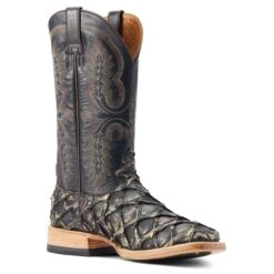 Ariat® Men's Deep Water Exotic Distressed Black Western Boots 10044420 -Ariat Boot Shop S23 MNS WEST 10044420 medial