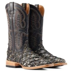Ariat® Men's Deep Water Exotic Distressed Black Western Boots 10044420 -Ariat Boot Shop S23 MNS WEST 10044420 pair